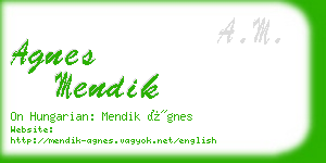 agnes mendik business card